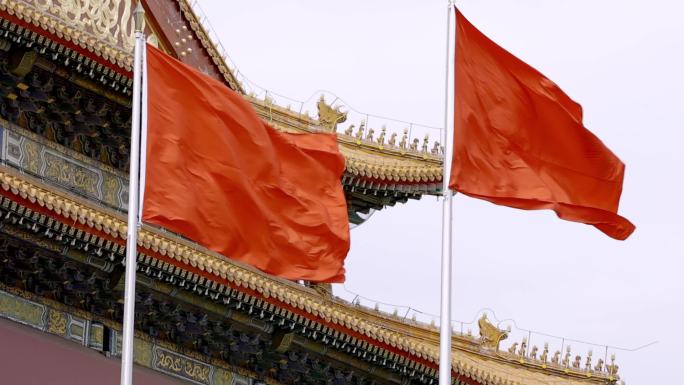 北京天安门红旗