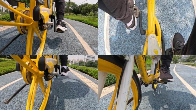 绿道上骑自行车