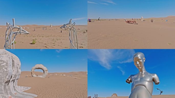 民勤沙漠国际雕塑公园航拍