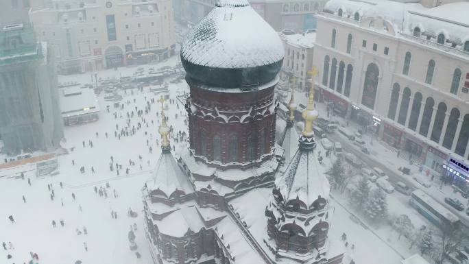 哈尔滨圣索菲亚教堂雪景