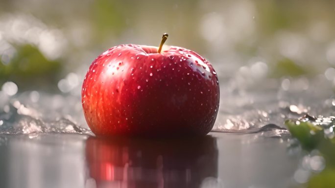 苹果掉落在水中
