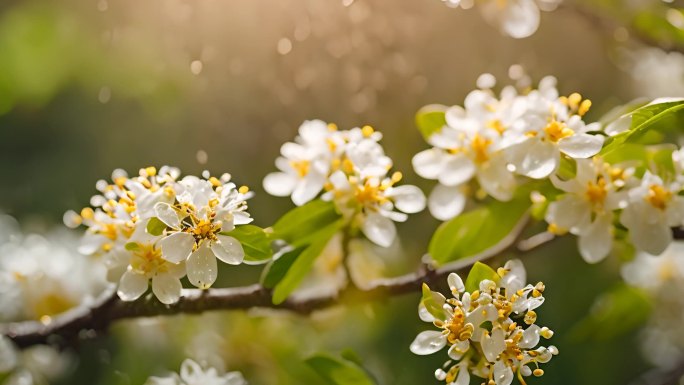 雨水中的桂花