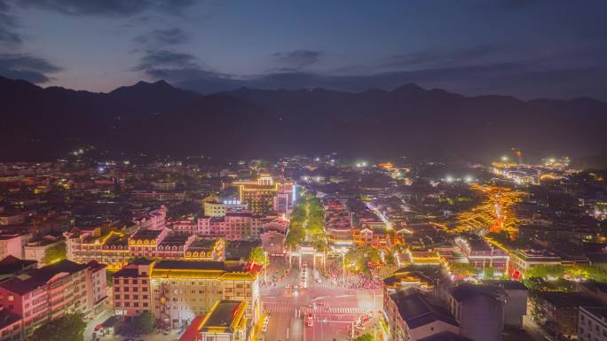 南岳夜景延时航拍