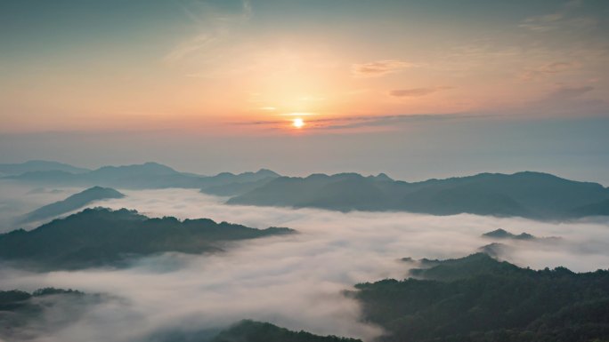 航拍大山大河壮丽山河森林云海