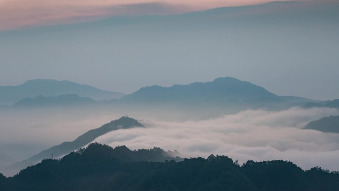 航拍大山大河壮丽山河森林云海