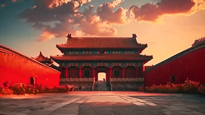 中国祖国故宫北京城市地标ai首都素材原创