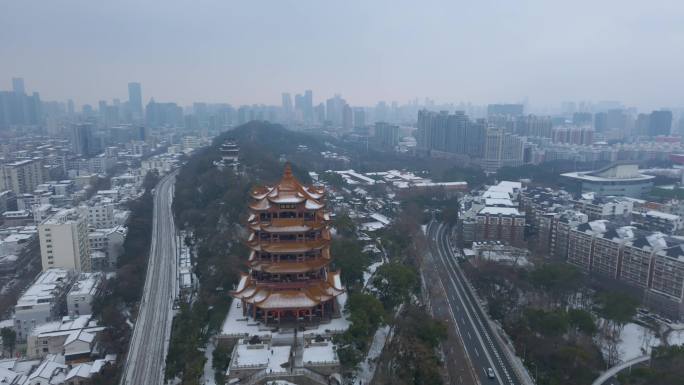 2024武汉黄鹤楼雪景