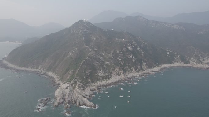 深圳大鹏半岛深圳天文台网红栈道海景航拍