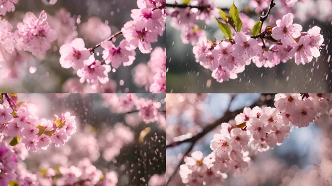 樱花上的雨露