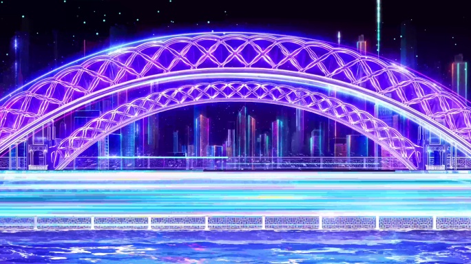 体育强国 粒子大桥 网红桥 素材 大桥
