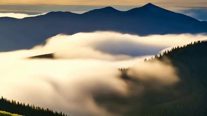 航拍大山云海延时唯美风景空镜