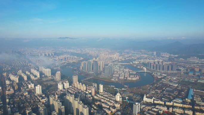 鸟瞰台州黄岩区大景