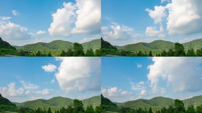 四川丘陵地区云朵延时摄影空境素材