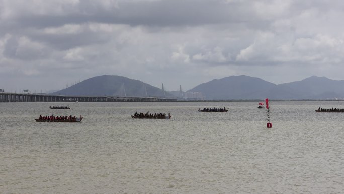 广东珠海金湾端午节特色海上龙舟比赛