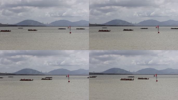 广东珠海金湾端午节特色海上龙舟比赛