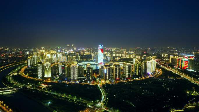 郑州大玉米楼夜景延时