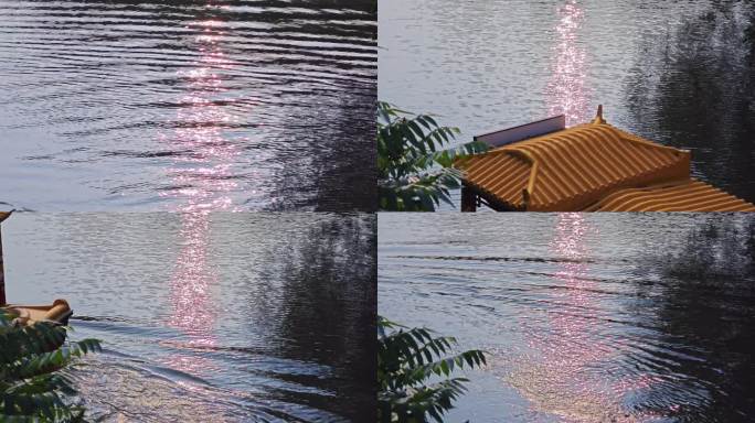 波光粼粼的水面湖面唯美反光
