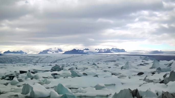 南北极冰川冰山冰洞极光