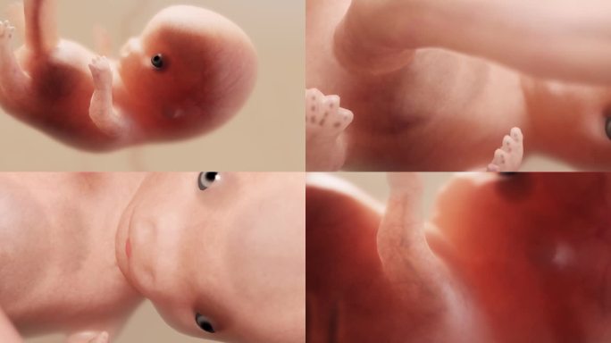 胚胎发育过程9周胎心妊娠早期关节眼睛发育