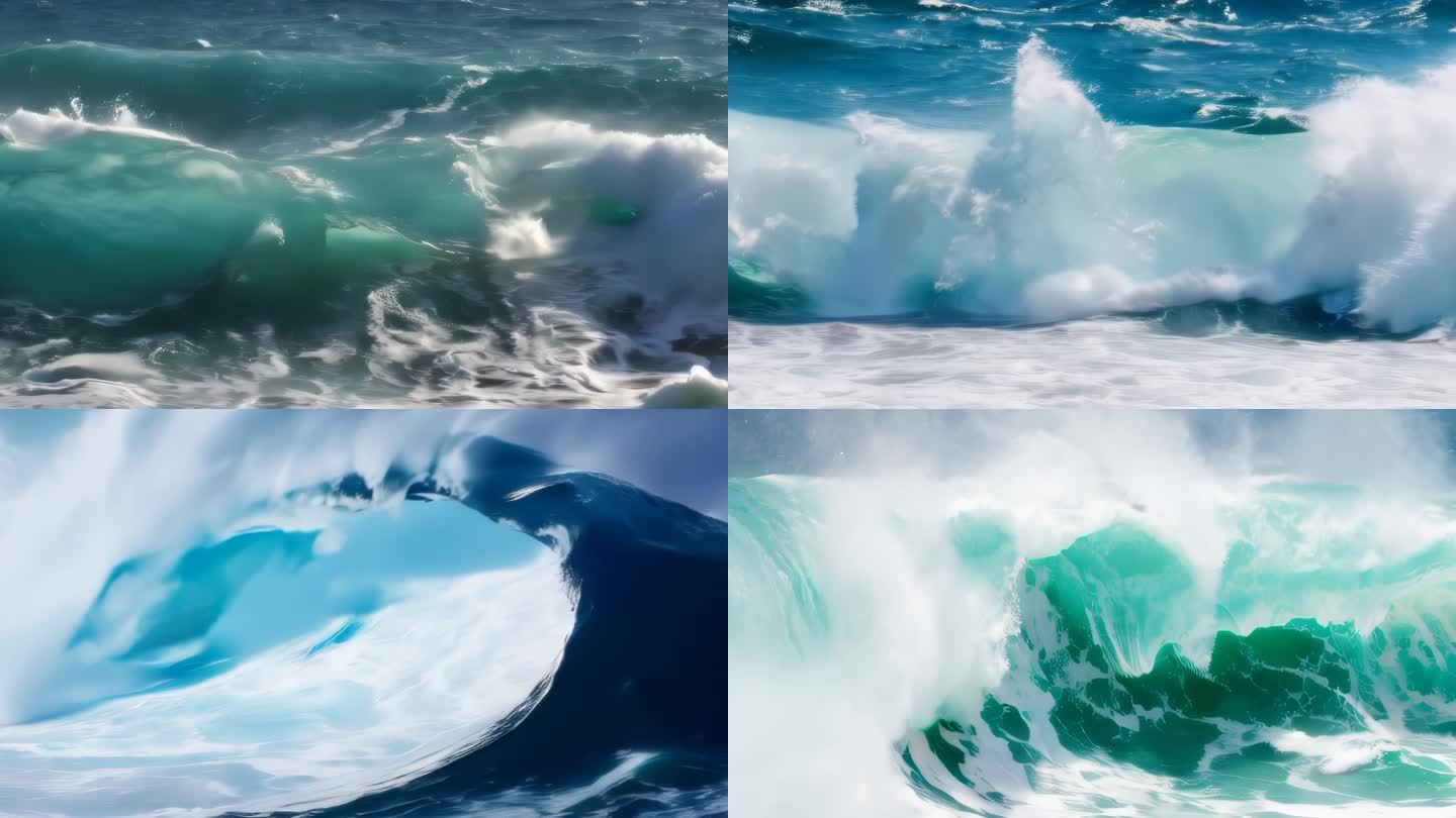 多镜头翻滚的海洋巨浪加长版