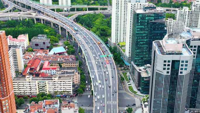 上海市黄浦区市区延安东路立交桥高架桥汽车