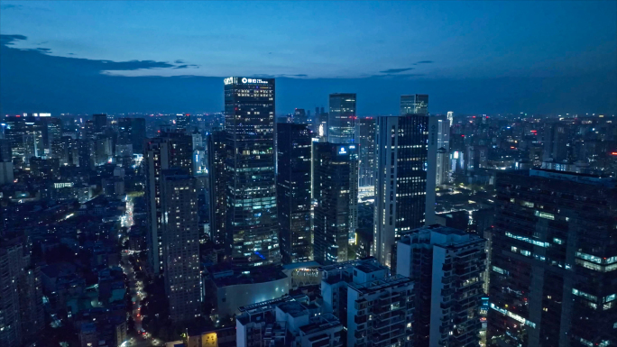 4K成都航拍繁华城市夜景