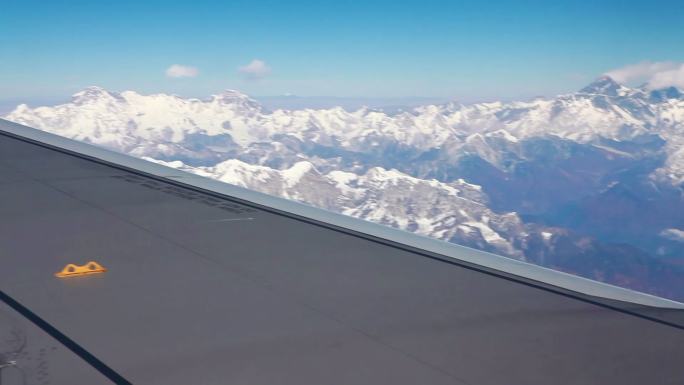 飞越珠峰，成都拉萨加德满都航线壮观雪山