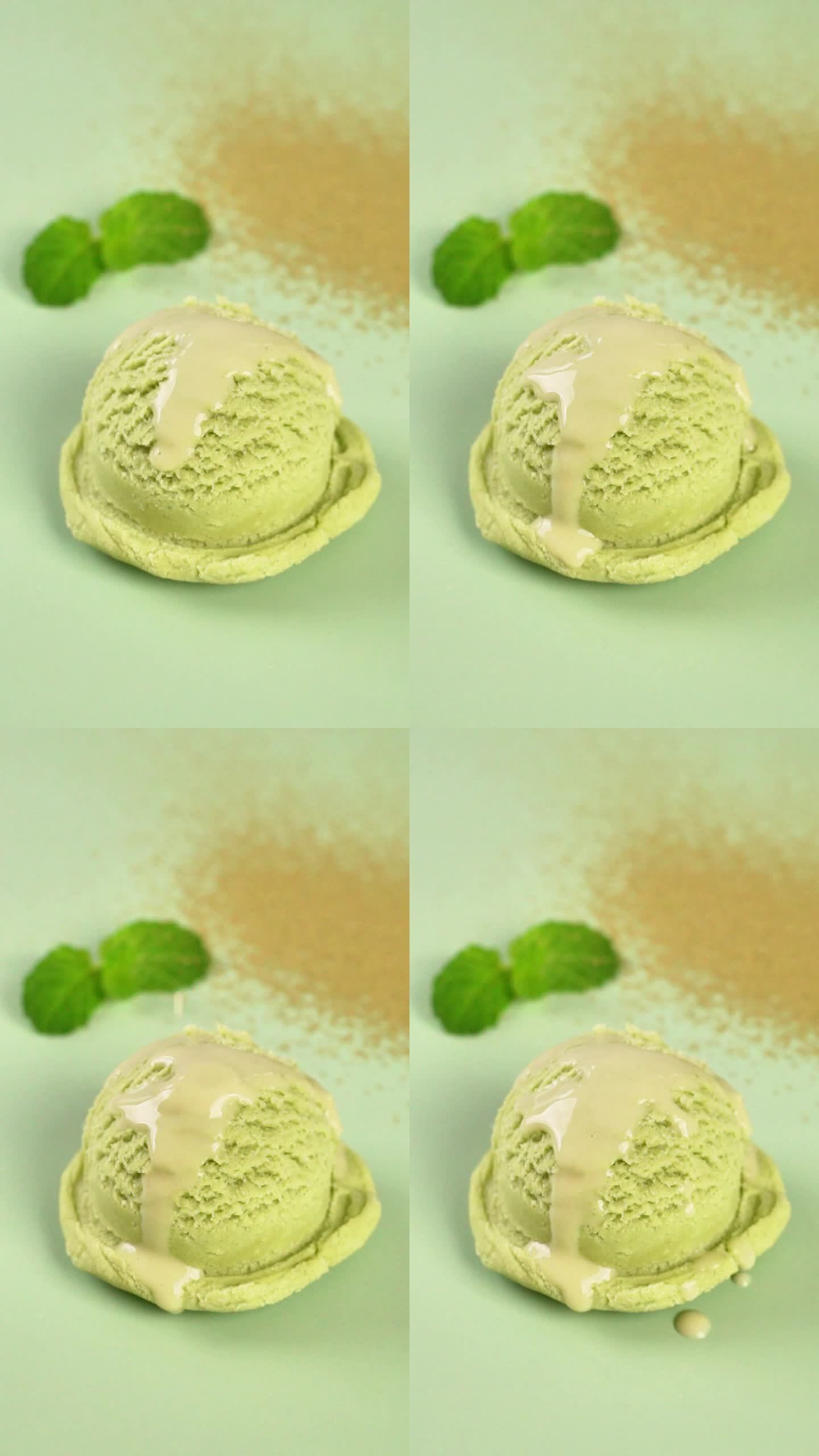 抹茶口味冰淇淋球视频广告