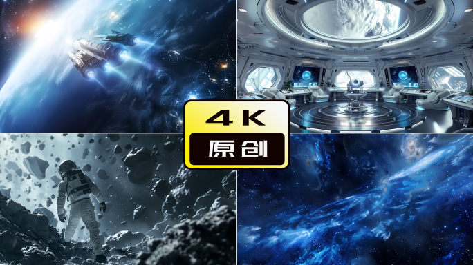 无垠宇宙星际飞船宇航员穿越银河系