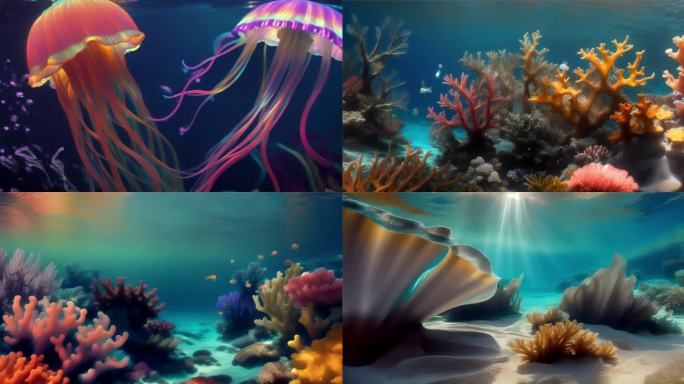 海底世界水母珊瑚