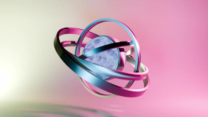 创意玻璃球圆环循环动画
