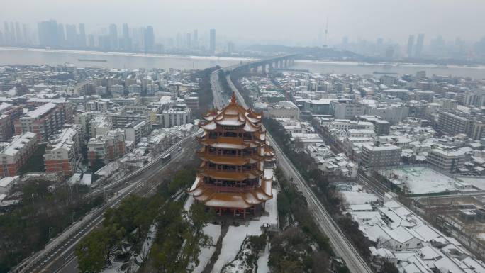 黄鹤楼雪景