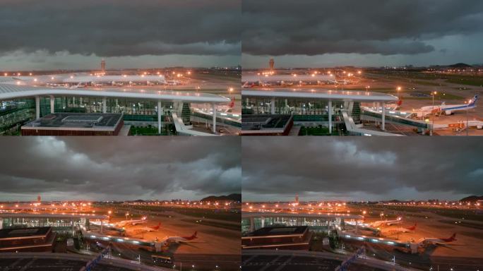 机场强对流天气黑云压城