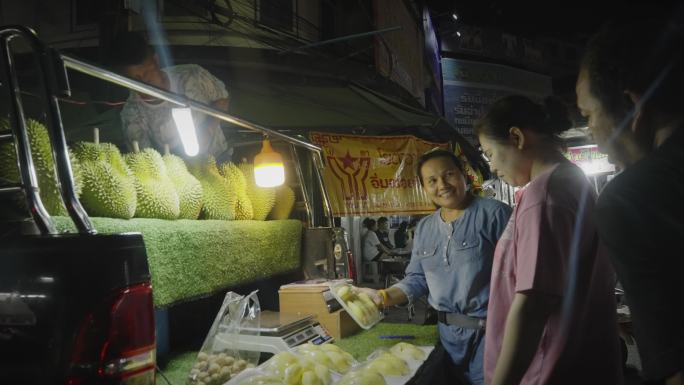 泰国街头卖榴莲4k