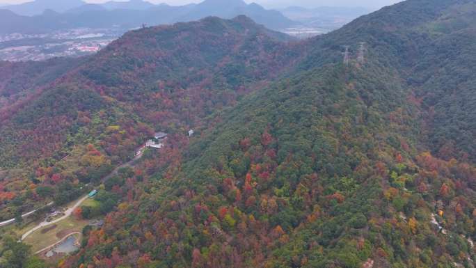 浙江绍兴会稽山大禹陵景区航拍越城区风景大