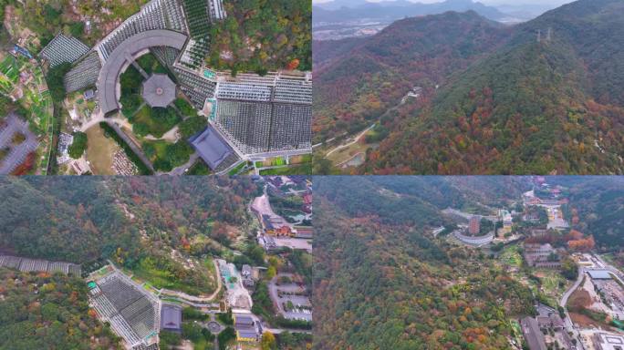 浙江绍兴会稽山大禹陵景区航拍越城区风景大