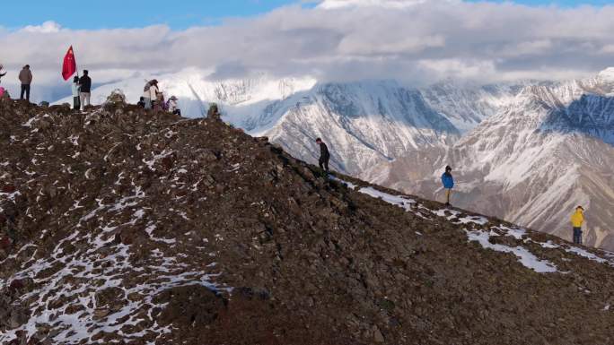 贡嘎雪山无人机中焦航拍