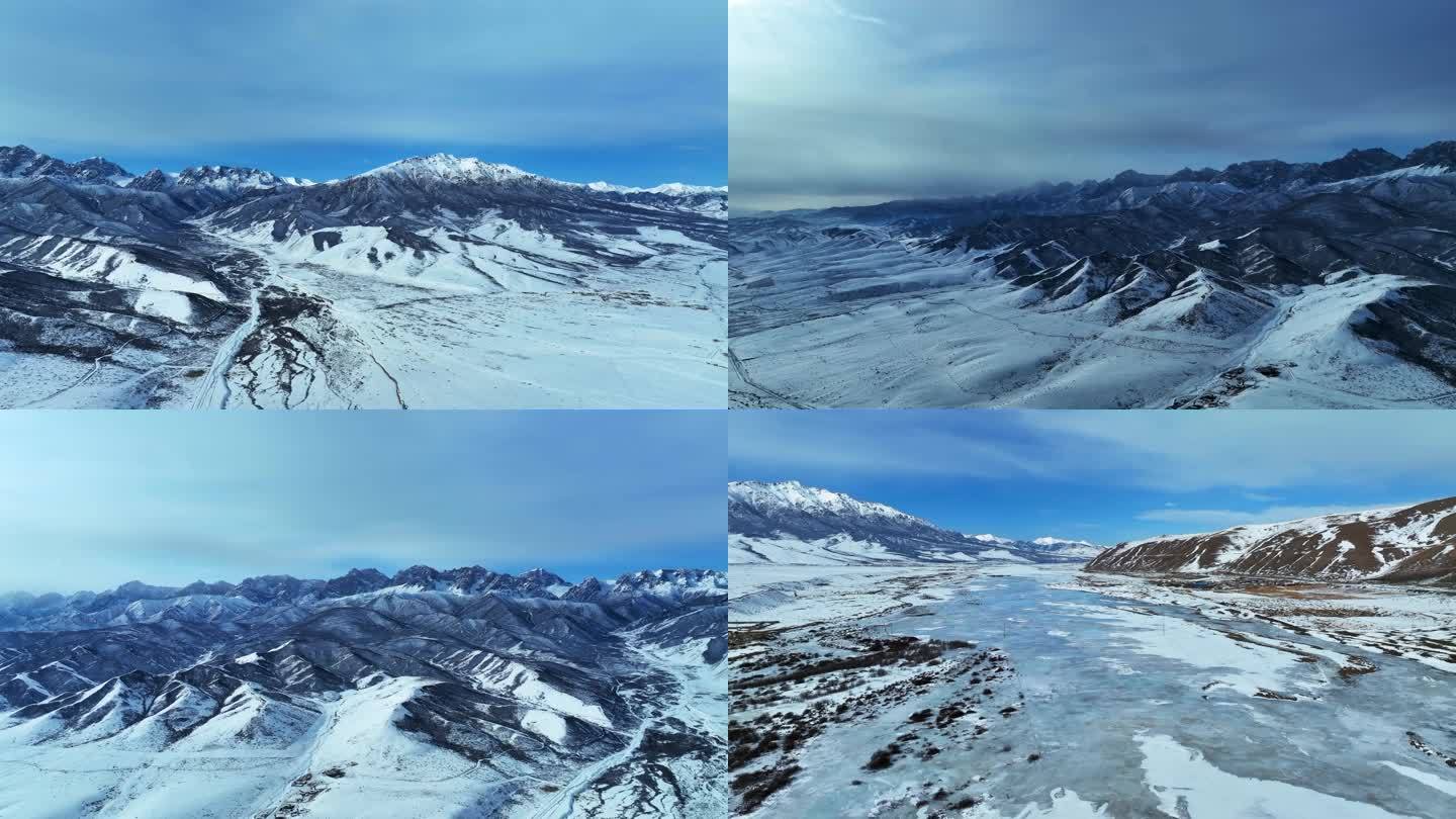 冬季冰河雪山航拍合集01