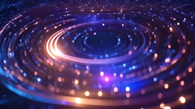 抽象流动粒子蓝色科技背景AI视频