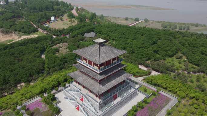 航拍  荥阳 樱花园  美景  风景