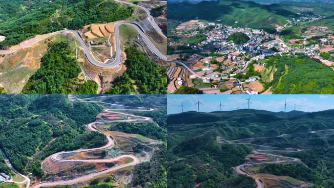 威宁板底盘山公路蜿蜒曲折道路