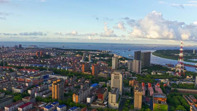 宝山 上海 吴淞口 外环 海边 日落