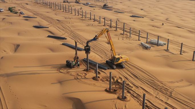 沙漠光伏建设和沙漠生态恢复