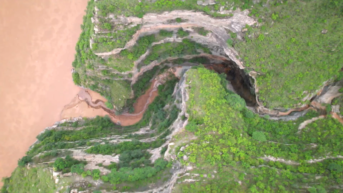 山西黄河边地貌航拍