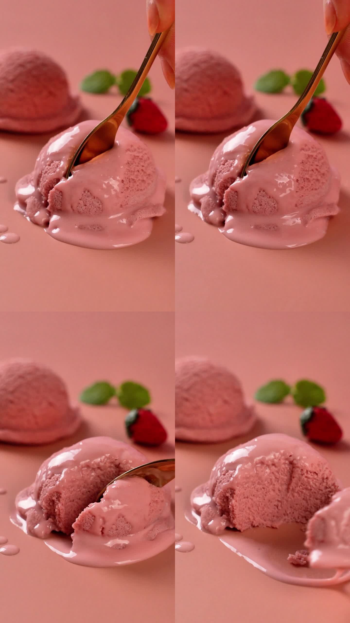 草莓口味冰淇淋球视频广告