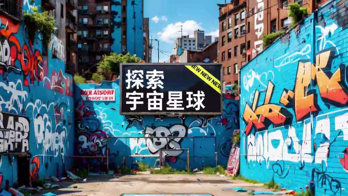 超酷Ai生成视频未来世界涂鸦城市