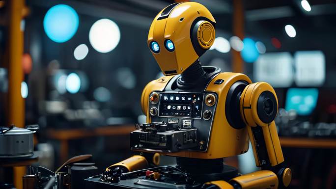 未来机器人AI智能未来动画场景