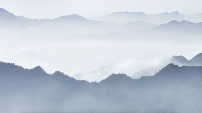 航拍中国风水墨山川