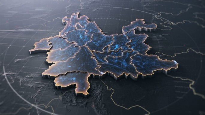高端黑云南省区位辐射地图