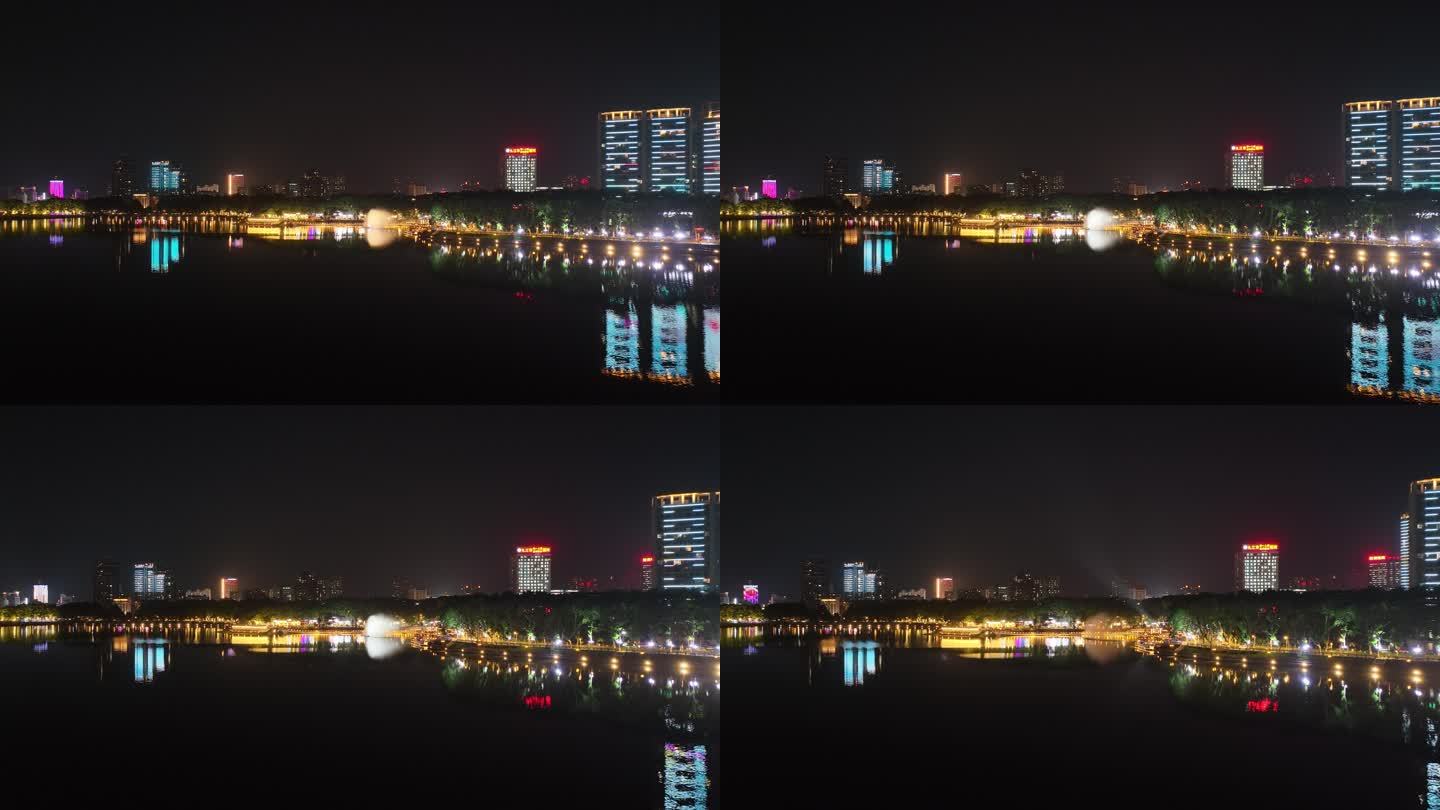 九江南湖夜景航拍视频
